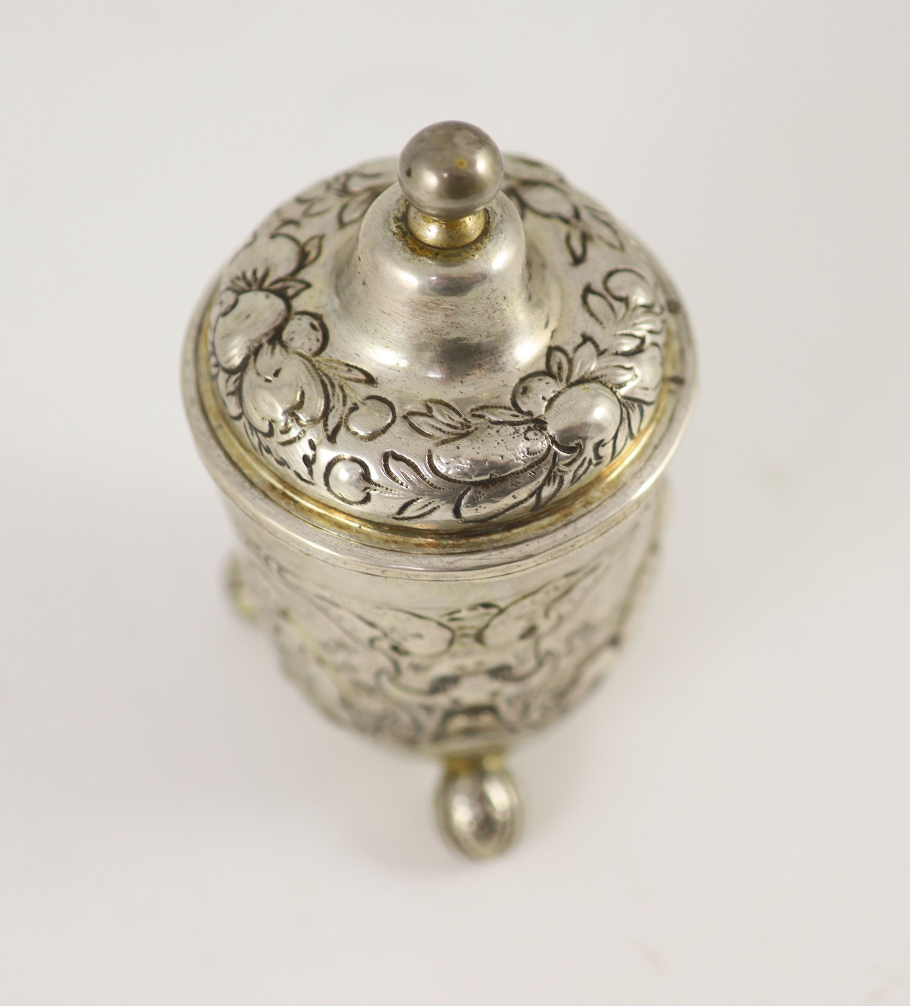 An 18th century possibly German silver cup and cover